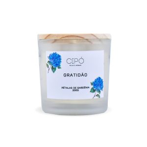 Vela Gratidão - Pétalas de Gardênia (200g)